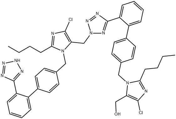 N2-Losartanyl-losartan (Losartan IMpurity) 化学構造式