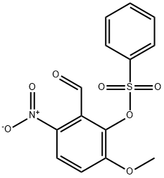 2-Hydroxy-6-nitro-M-anisaldehyde Benzenesulfonate 结构式