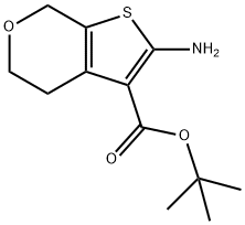 2-アミノ-4,7-ジヒドロ-5H-チエノ[2,3-C]ピラン-3-カルボン酸TERT-ブチルエステル 化学構造式