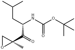 CarbaMic acid, N-[(1S)-3-Methyl-1-[[(2S)-2-Methyl-2-oxiranyl]carbonyl]butyl]-, 1,1-diMethylethyl ester Struktur