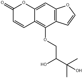 4-(2,3-Dihydroxy-3-methylbutoxy)-7H-furo[3,2-g][1]benzopyran-7-one Struktur