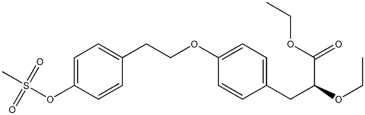 (S)-2-Ethoxy-3-[4-(2-{4-Methanesulfonyloxyphenyl}ethoxy)phenyl]propanoic acid ethyl ester 结构式