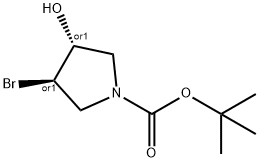 N-BOC-3-溴-4-羟基-四氢吡咯,252574-02-0,结构式