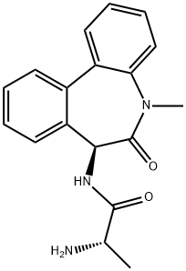 PropanaMide, 2-aMino-N-[(7S)-6,7-dihydro-5-Methyl-6-oxo-5H-dibenz[b,d]azepin-7-yl]-,(2S)- 化学構造式