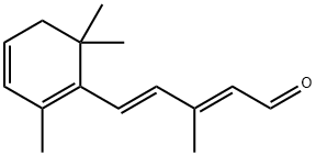 (2E,4E)-3-METHYL-5-(2,6,6-TRIMETHYL-1,3-CYCLOHEXADIEN-1-YL)-2,4-PENTADIENAL, 25528-87-4, 结构式