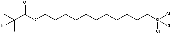 [11-(2-溴-2-甲基)丙酰氧基]十一烷基三氯硅烷, 255727-67-4, 结构式