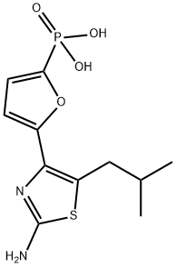 2-氨基-5-异丁基-4-[5-膦酰基-2-呋喃基]噻唑 结构式