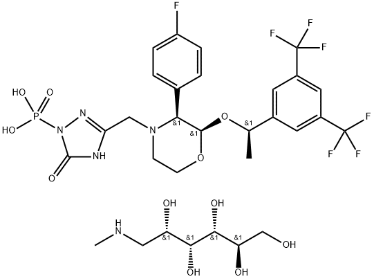 ホスアプレピタントメグルミン 化学構造式