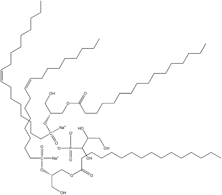 1-棕榈酰-2-油烯基-sn-甘油-3-磷酰-rac-(1-甘油)钠盐,268550-95-4,结构式