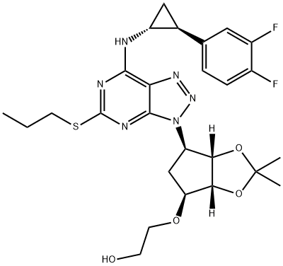 2-[[(3aS,4R,6S,6aR)-4-[7-[[(1R,2S)-2-(3,4-Difluorophenyl)cyclopropyl]amino]-5-(propylthio)-3H-[1,2,3]triazolo[4,5-d]pyrimidin-3-yl]-2,2-dimethyl-tetrahydro-3aH-cyclopenta[d][1,3]dioxol-6-yl]oxy]ethanol