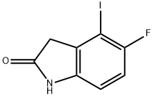 1,3-dihydro-5-fluoro-4-iodo-2H-indol-2-one Structure