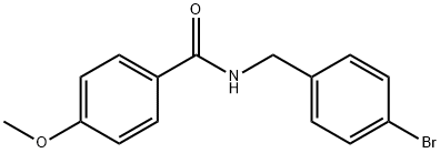 N-(4-ブロモベンジル)-4-メトキシベンズアミド 化学構造式