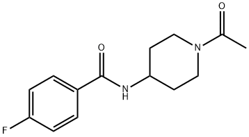 N-(1-アセチル-4-ピペリジニル)-4-フルオロベンズアミド 化学構造式