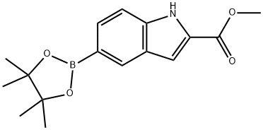 Methyl 5-(4,4,5,5-tetraMethyl-1,3,2-dioxaborolan-2-yl)-indole-2-carboxylate 化学構造式
