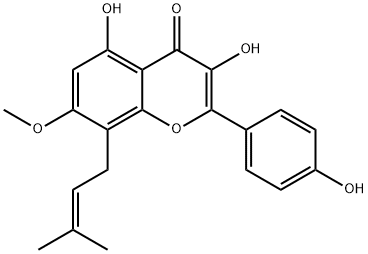 4',5-Dihydroxy-7-Methoxy-8-prenylflavonol Struktur