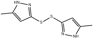 1,2-ビス(5-メチル-1H-ピラゾール-3-イル)ジスルファン 化学構造式