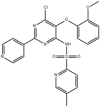 N-(6-chloro-5-(2-Methoxyphenoxy)-2-(pyridin-4-yl)pyriMidin-4-yl)-5-Methylpyridine-2-sulfonaMide 化学構造式