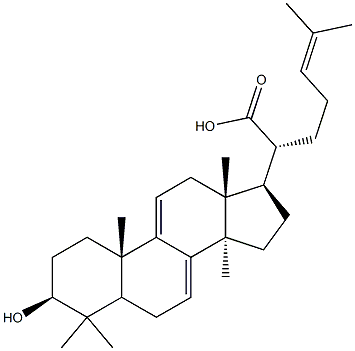 3β-Hydroxy-5α-lanosta-7,9(11),24-trien-21-oic acid Structure