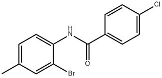 N-(2-溴-4-甲基苯基)-4-氯苯甲酰胺 结构式