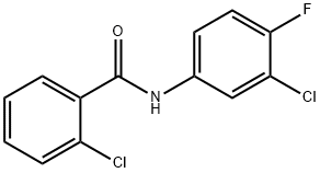 2-Chloro-N-(3-chloro-4-fluorophenyl)benzaMide, 97% Structure