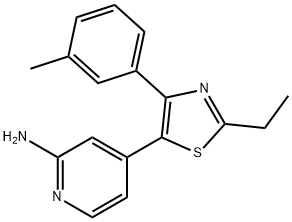 4-(2-ethyl-4-(M-tolyl)thiazol-5-yl)pyridin-2-aMine 结构式