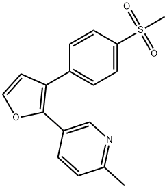 2-Methyl-5-(3-(4-(Methylsulfonyl)phenyl)furan-2-yl)pyridine 化学構造式
