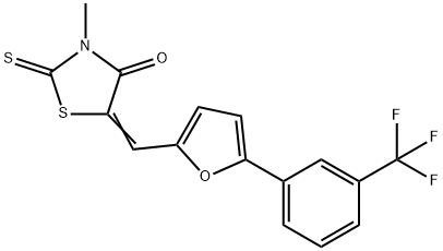 4-Thiazolidinone, 3-Methyl-2-thioxo-5-[[5-[3-(trifluoroMethyl)phenyl]-2-furanyl]Methylene]-,313663-29-5,结构式