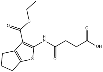 Ethyl 2-(3-carboxy-propionyl-amino)-5,6-dihydro-cyclopenta[b]thiophene-3-carboxylate 化学構造式