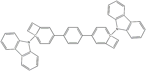 BCzSB , 1,4-bis(4-(9H-carbazol-9-yl)styryl)benzene Struktur