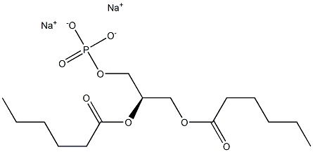 1,2-dihexanoyl-sn-glycero-3-phosphate (sodiuM salt) 化学構造式