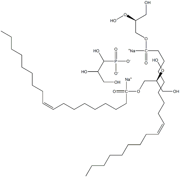 1-OLEOYL-2-HYDROXY-SN-GLYCERO-3-PHOSPHO-(1'-RAC-GLYCEROL) (SODIUM SALT);18:1 LYSO PG 结构式