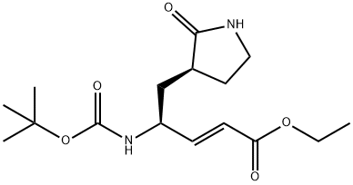 (2E,4S)-4-[(tert-Butyloxycarbonyl)aMino]-5-[(3S)-2-oxo-3-pyrrolidinyl]-2-pentenoic Acid Eethyl Ester Structure