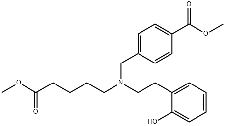甲基4 - (((2-羟基苯乙基)(5-甲氧基-5-氧代戊基)氨基)甲基)苯甲酸甲酯,329774-42-7,结构式