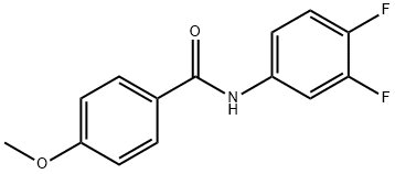 N-(3,4-ジフルオロフェニル)-4-メトキシベンズアミド 化学構造式