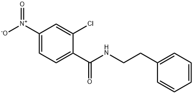 2-クロロ-4-ニトロ-N-(2-フェニルエチル)ベンズアミド 化学構造式