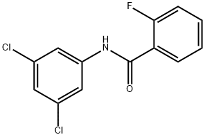 N-(3,5-ジクロロフェニル)-2-フルオロベンズアミド 化学構造式