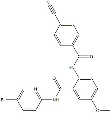 330942-11-5 N-(5-溴-2-吡啶基)-2-[(4-氰基苯甲酰基)氨基]-5-甲氧基苯甲酰胺