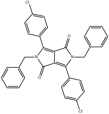 2,5-DIBENZYL-3,6-BIS(4-CHLOROPHENYL)-2,5-DIHYDROPYRROLO[3,4-C]PYRROLE-1,4-DIONE;1,4-DIKETO-2,5-DIBENZYL-3,6-DI-(4'-CHLORO-PHENYL)PYRROLO[3,4-C]PYRROLE;1,4-DIKETO-2,5-DIBENZYL-3,6-DI-(4'-CHLOROPHENYL)-PYRROLO[3,4-C]PYRROLE 结构式
