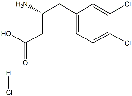 R-3-氨基-4-(3,4-二氯苯基)-丁酸.盐酸盐 结构式