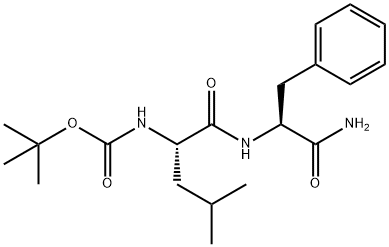 N-[(1,1-ジメチルエトキシ)カルボニル]-L-ロイシル-L-フェニルアラニンアミド 化学構造式