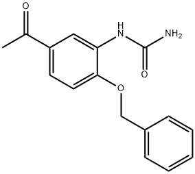 N-[5-アセチル-2-(フェニルメトキシ)フェニル]尿素 化学構造式
