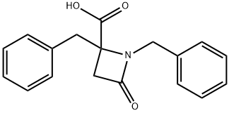 1,2-ジベンジル-4-オキソアゼチジン-2-カルボン酸 化学構造式