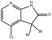 3,3-DibroMo-4-chloro-1H-pyrrolo[2,3-b]pyridin-2(3H)-one 化学構造式