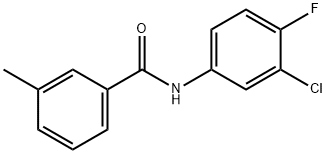 N-(3-chloro-4-fluorophenyl)-3-methylbenzamide Struktur