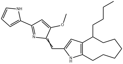 Butylcycloheptylprodigiosin Struktur