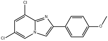 6,8-二氯-2-(4-甲氧基苯基)咪唑并[1,2-A]吡啶 结构式