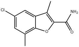 5-氯-3,7-二甲基苯并呋喃-2-甲酰胺,35351-30-5,结构式