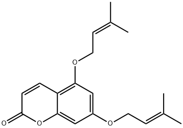 5,7-Bis[(3-methyl-2-butenyl)oxy]-2H-1-benzopyran-2-one Struktur