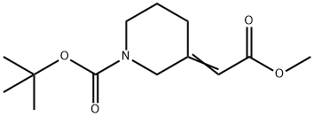 tert-butyl 3-(2-Methoxy-2-oxoethylidene)piperidine-1-carboxylate Struktur