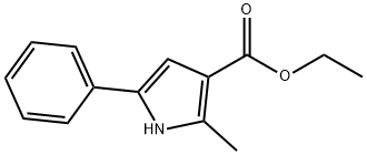 ethyl 2-Methyl-5-phenyl-1H-pyrrole-3-carboxylate, 3652-48-0, 结构式